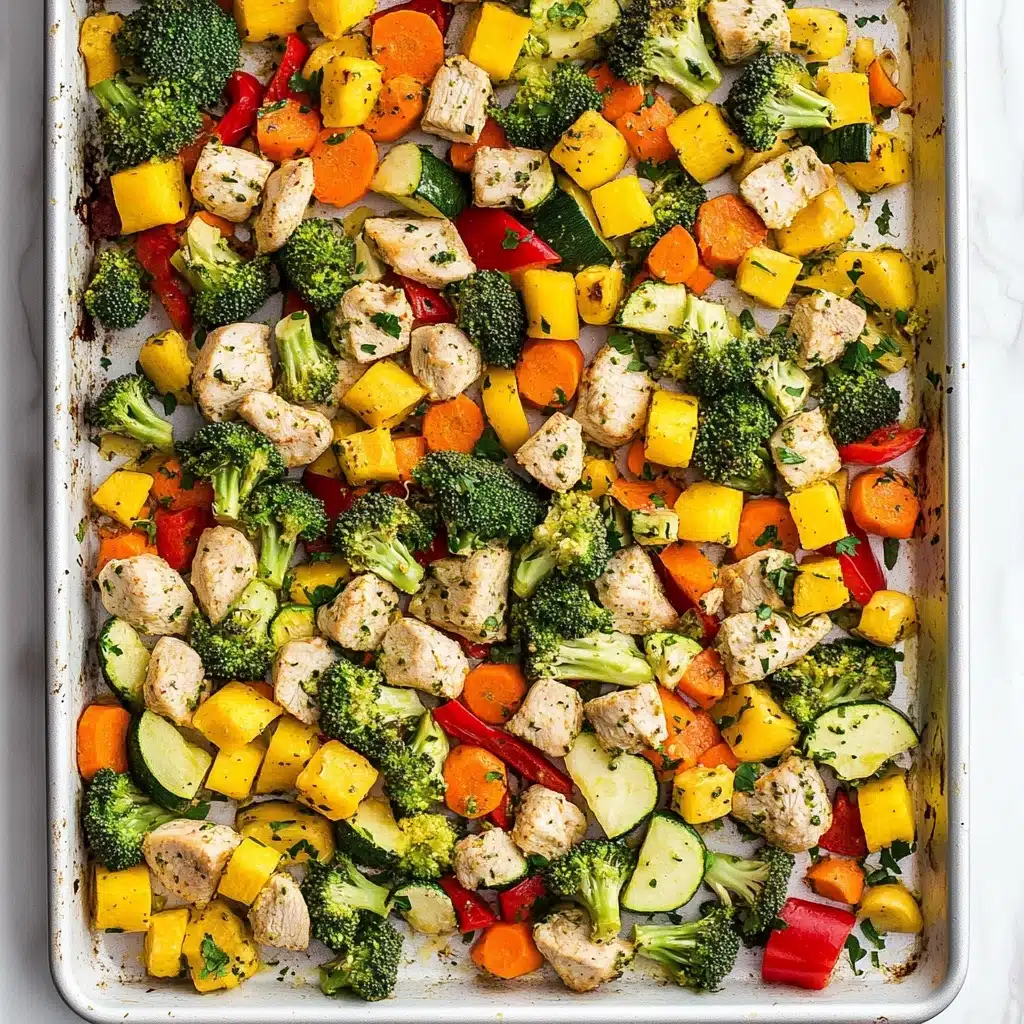 Sheet Pan Chicken and Rainbow Vegetables Recipe - Recipe Image