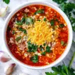 Stuffed Pepper Soup with Ground Beef and Rice Recipe