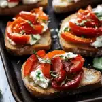Roasted Red Peppers Goat Cheese Crostini Recipe