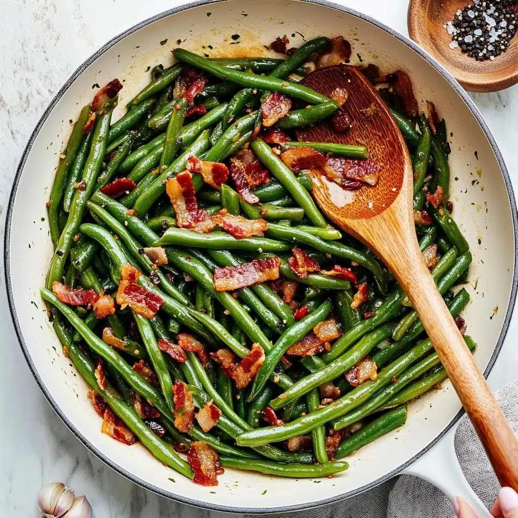 20-Minute Green Beans with Bacon and Garlic Recipe - Recipe Image