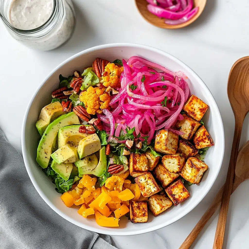 Buffalo Cauliflower Salad with Healthy Ranch Dressing Recipe - Recipe Image