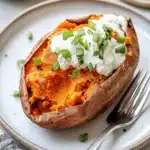 Buffalo Ground Chicken Stuffed Sweet Potatoes Recipe