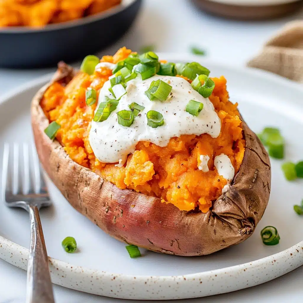 Buffalo Ground Chicken Stuffed Sweet Potatoes Recipe - Recipe Image