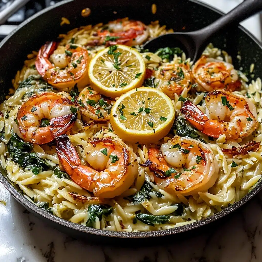 One Skillet Lemon Pepper Shrimp and Orzo Recipe - Recipe Image