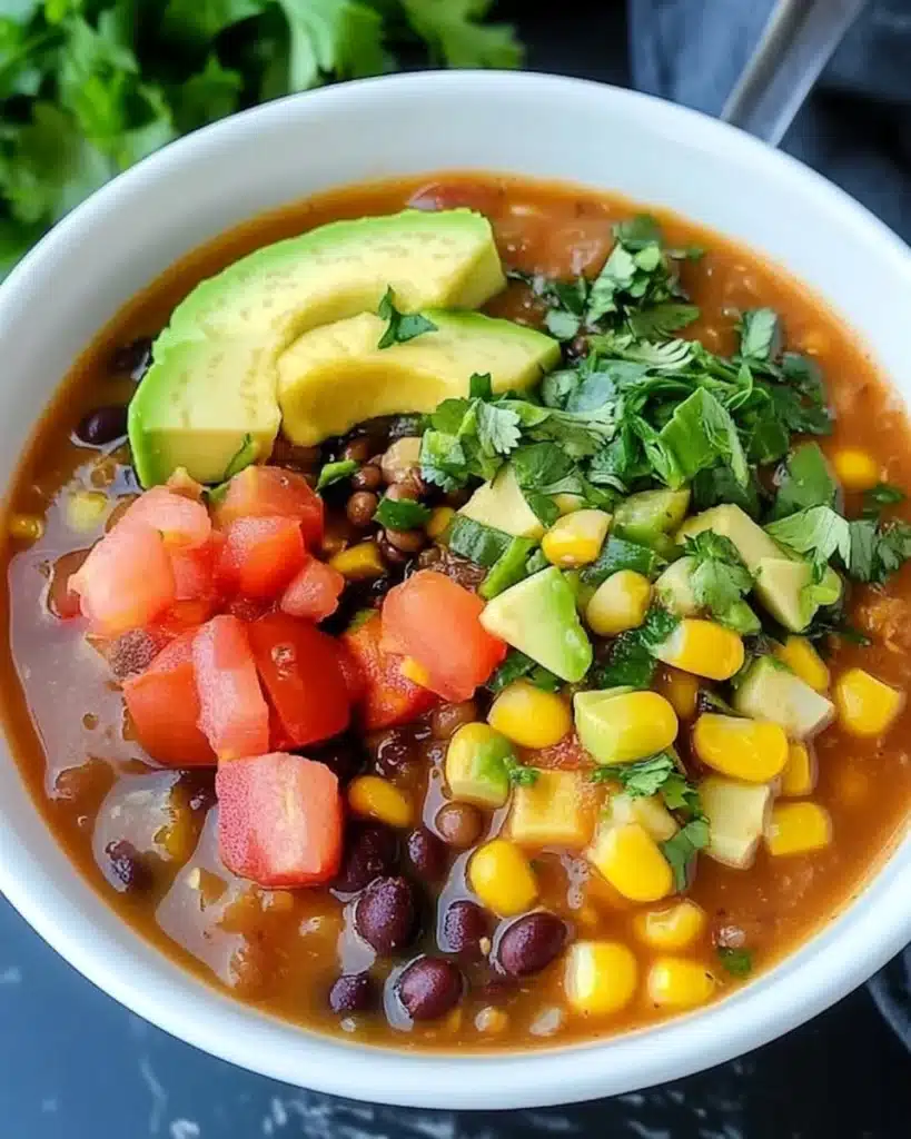 Black Bean Lentil Taco Soup Recipe