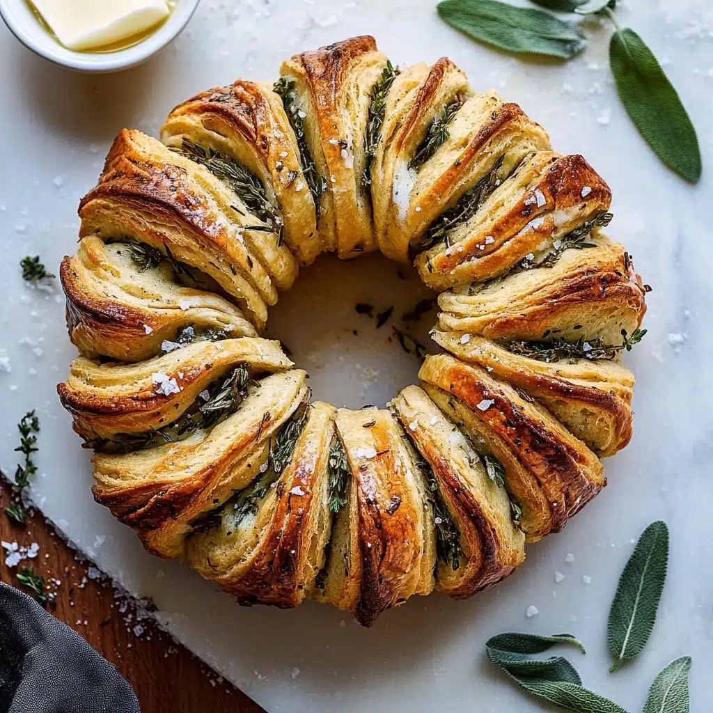 Pull-Apart Garlic Butter Bread Wreath Recipe - Recipe Image