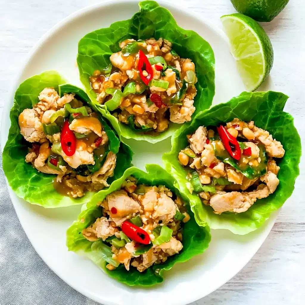 Thai Peanut Chicken Lettuce Wraps Recipe - Recipe Image