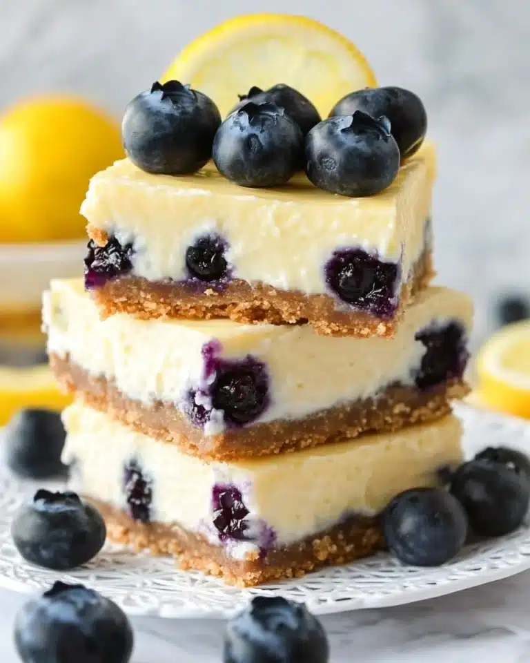 Lemon Blueberry Cheesecake Bars Recipe