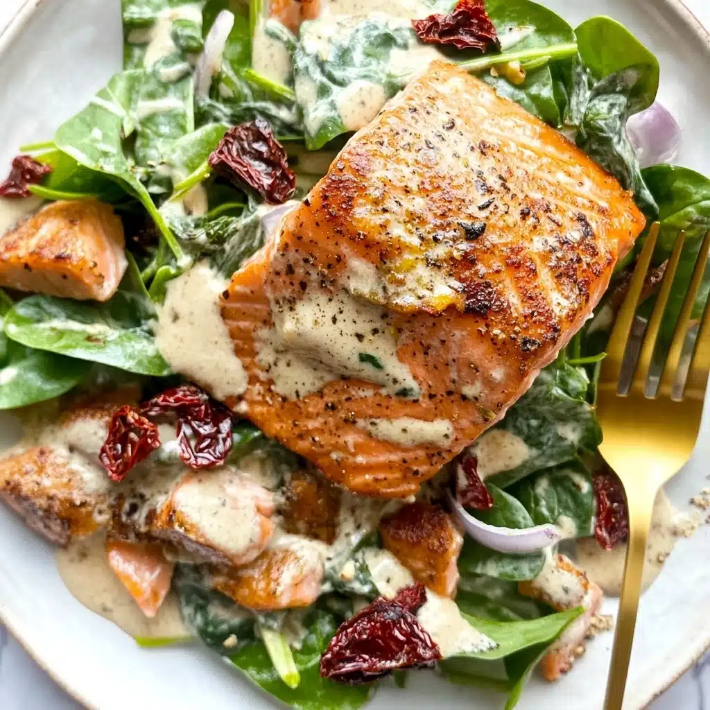 Skillet Creamy Tuscan Salmon Recipe - Recipe Image