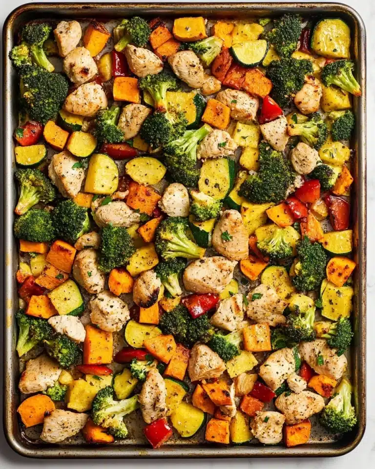 Sheet Pan Chicken and Rainbow Vegetables Recipe