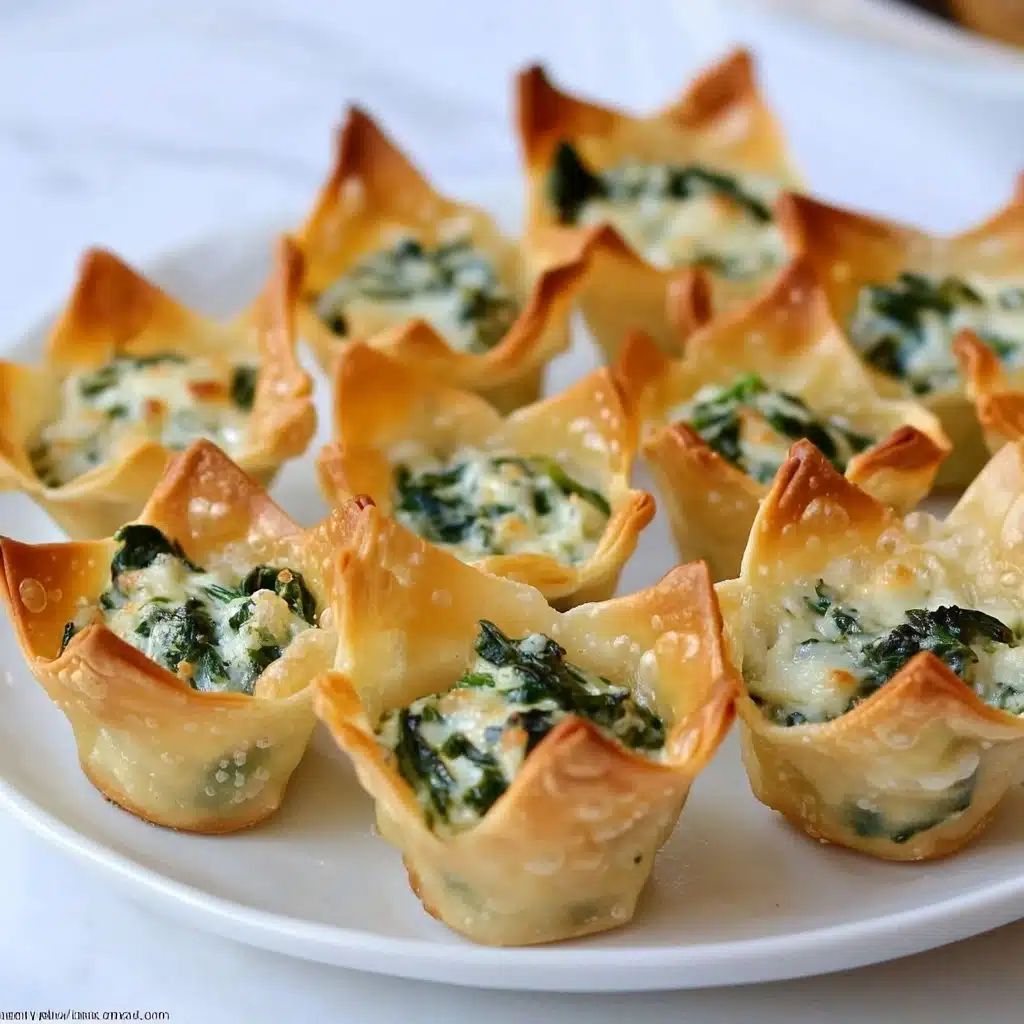 Spinach-Artichoke Dip Wonton Cups Recipe - Recipe Image
