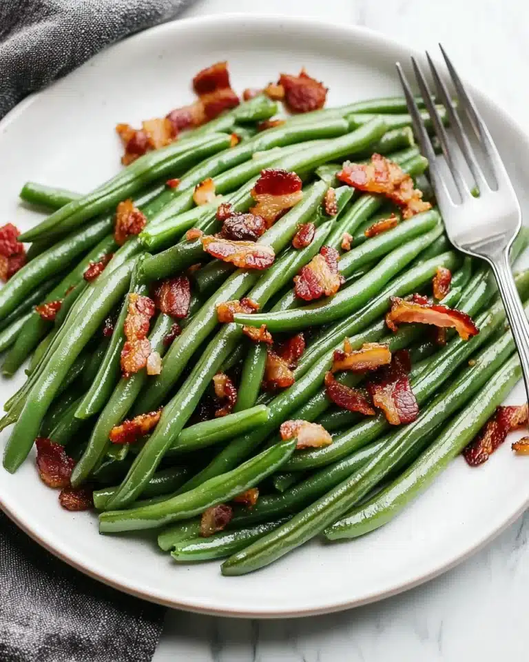 20-Minute Green Beans with Bacon and Garlic Recipe