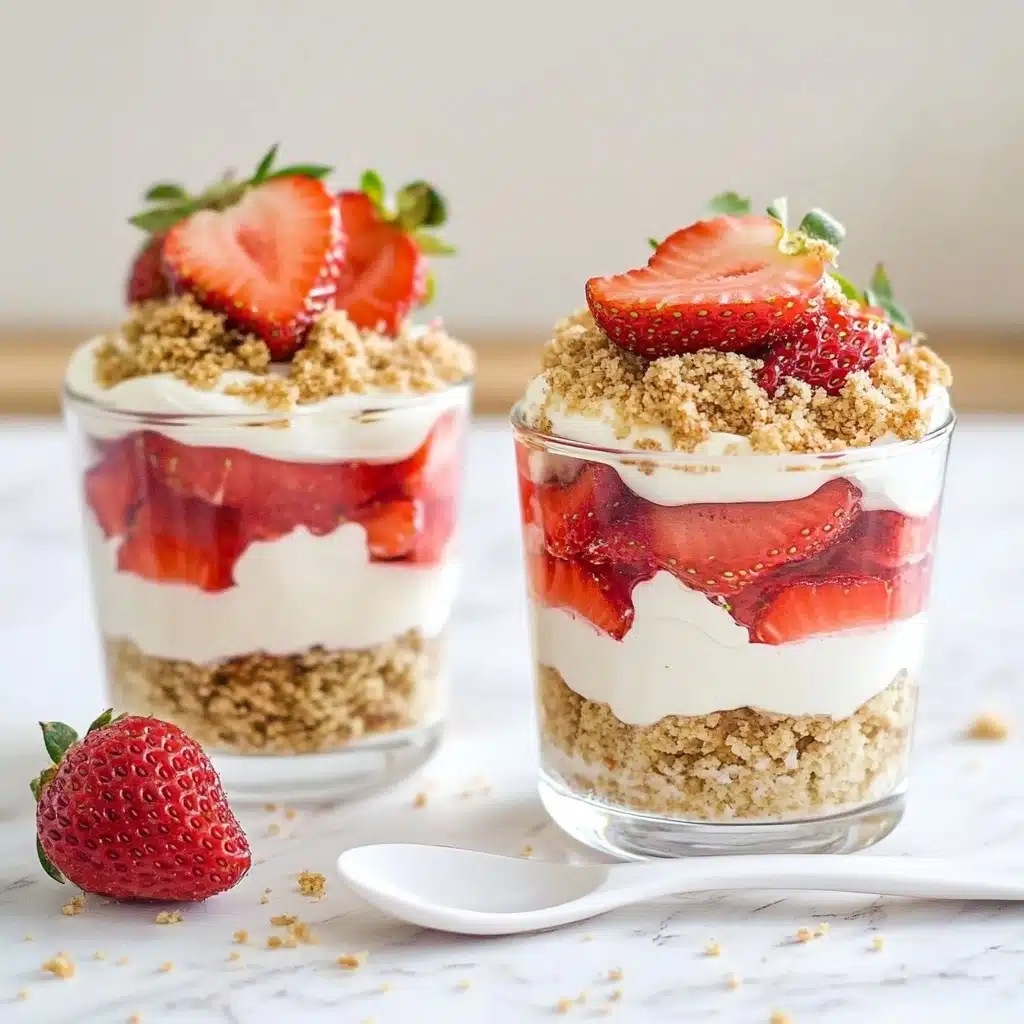No Bake Strawberry Cheesecake Parfaits Recipe - Recipe Image