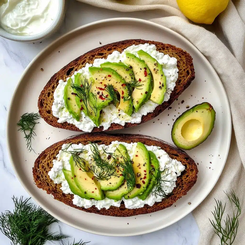 5-Minute Protein-Packed Cottage Cheese Avocado Toast Recipe - Recipe Image