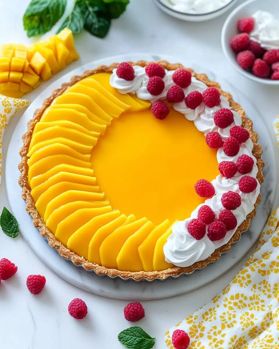 Mango Curd Tart with a Coconut Crust Recipe - Recipe Image