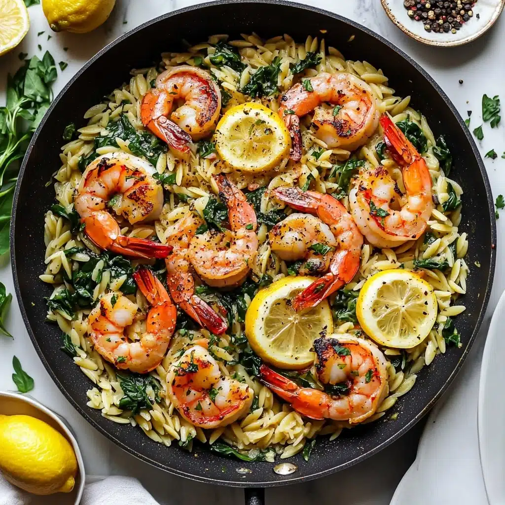One Skillet Lemon Pepper Shrimp and Orzo Recipe - Recipe Image