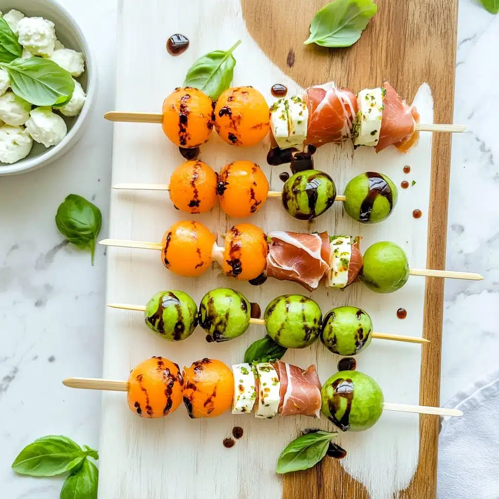 Prosciutto Melon Skewers Recipe - Recipe Image