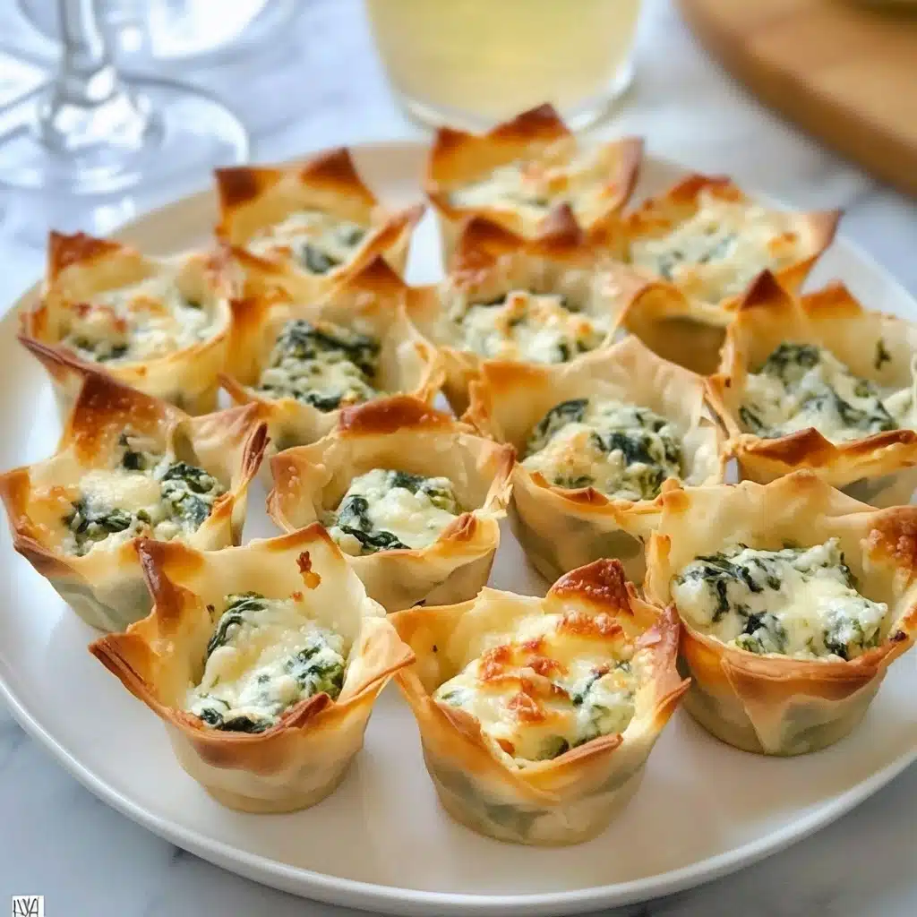 Spinach-Artichoke Dip Wonton Cups Recipe - Recipe Image
