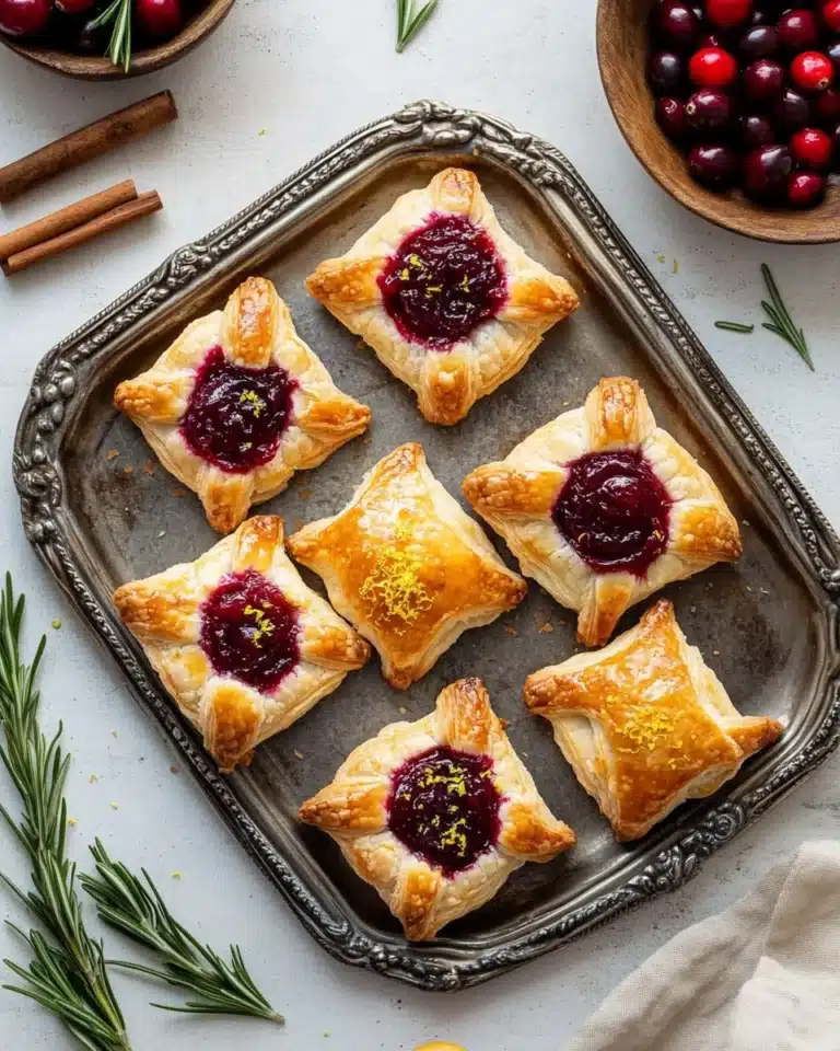 Cranberry Brie Puff Pastry Bites Recipe