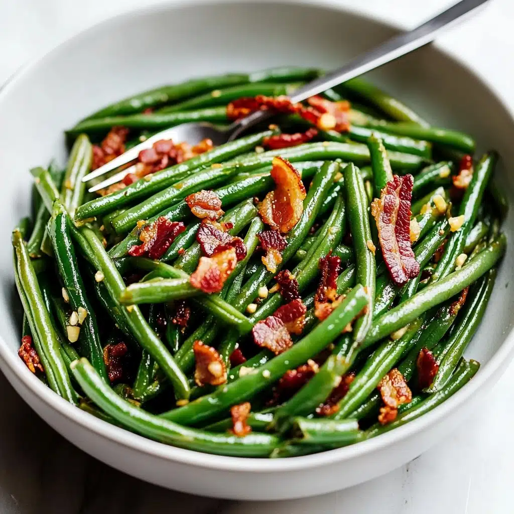 20-Minute Green Beans with Bacon and Garlic Recipe - Recipe Image