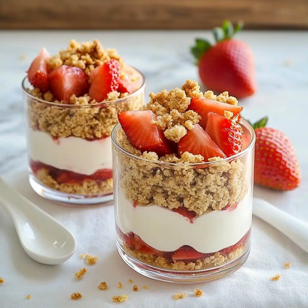 No Bake Strawberry Cheesecake Parfaits Recipe - Recipe Image