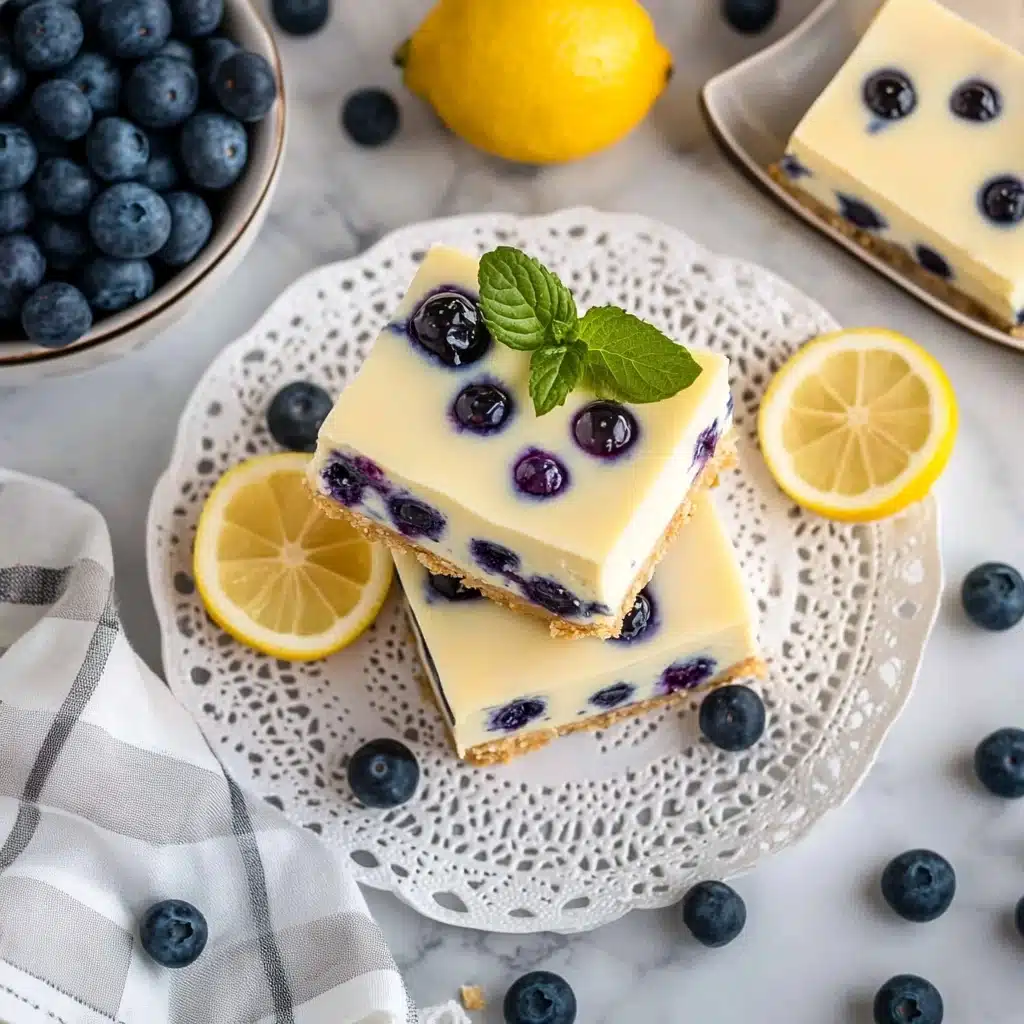 Lemon Blueberry Cheesecake Bars Recipe - Recipe Image