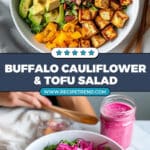 Buffalo Cauliflower Salad with Healthy Ranch Dressing Recipe