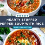 Stuffed Pepper Soup with Ground Beef and Rice Recipe