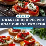 Roasted Red Peppers Goat Cheese Crostini Recipe