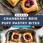 Cranberry Brie Puff Pastry Bites Recipe