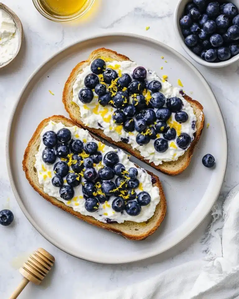 Lemon Blueberry Ricotta Toast With Honey Recipe