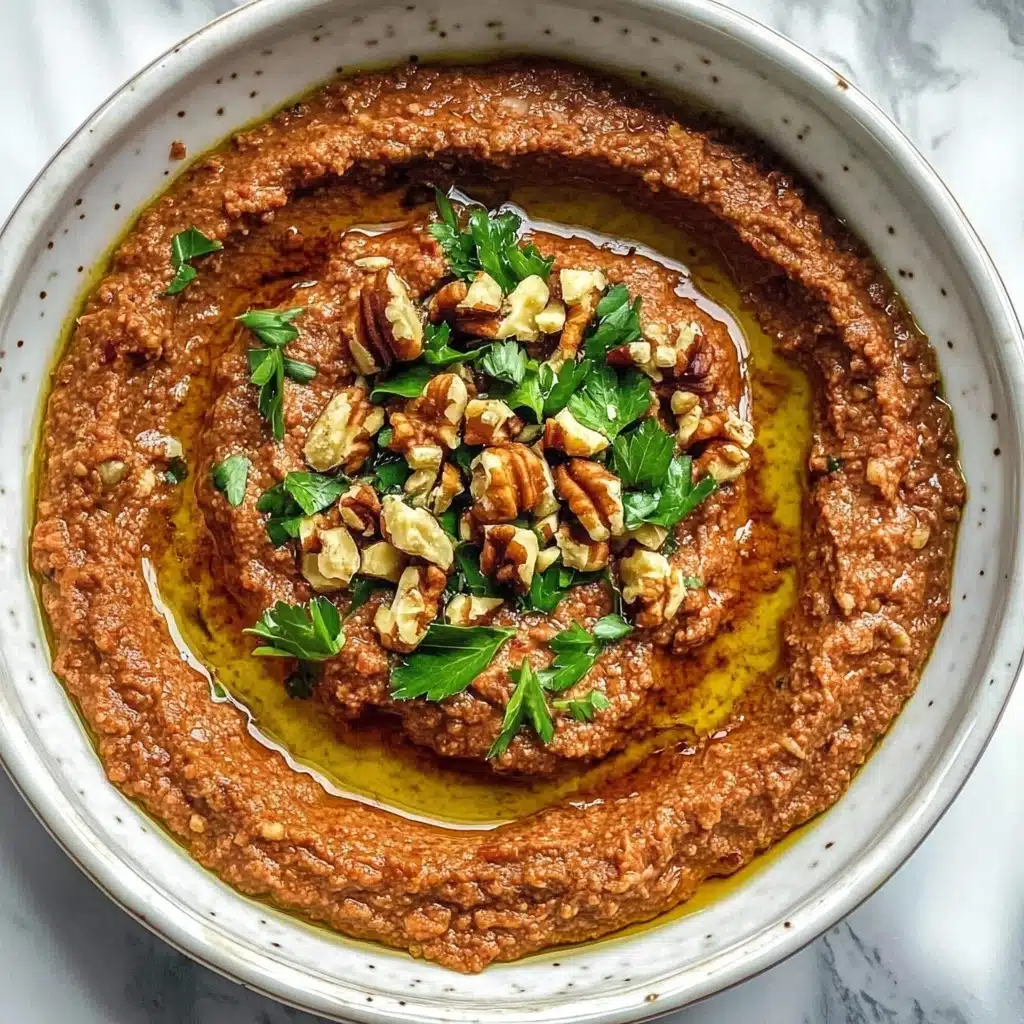 Muhammara (Syrian Roasted Red Pepper Walnut Dip) Recipe - Recipe Image