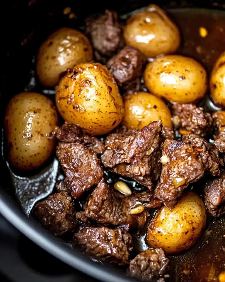 Slow Cooker Garlic Butter Beef Bites Recipe