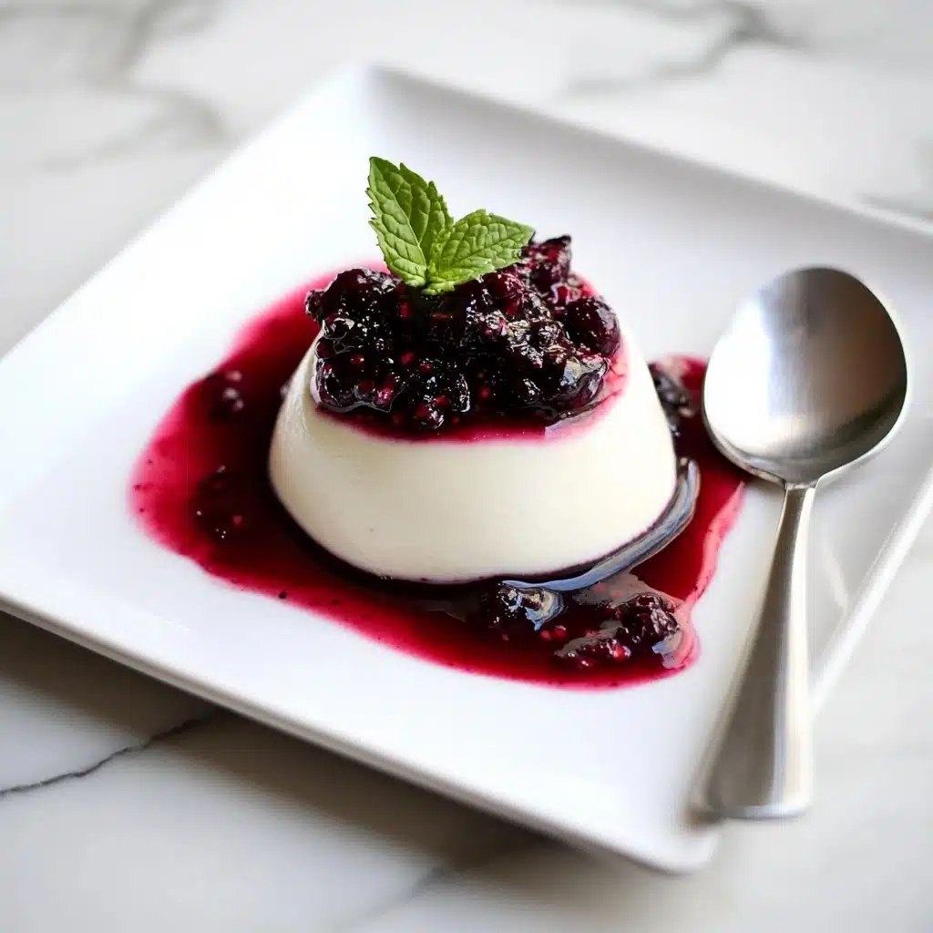 Coconut Lime Panna Cotta with Roasted Berries Recipe - Recipe Image