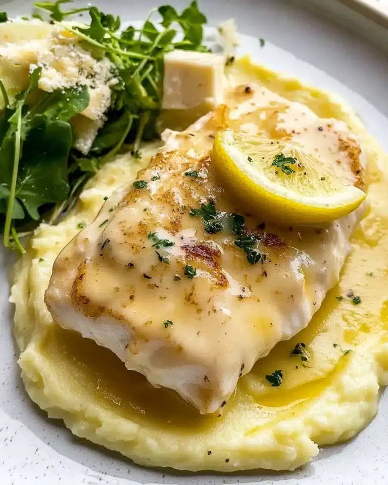 Baked Fish with Lemon Cream Sauce Recipe