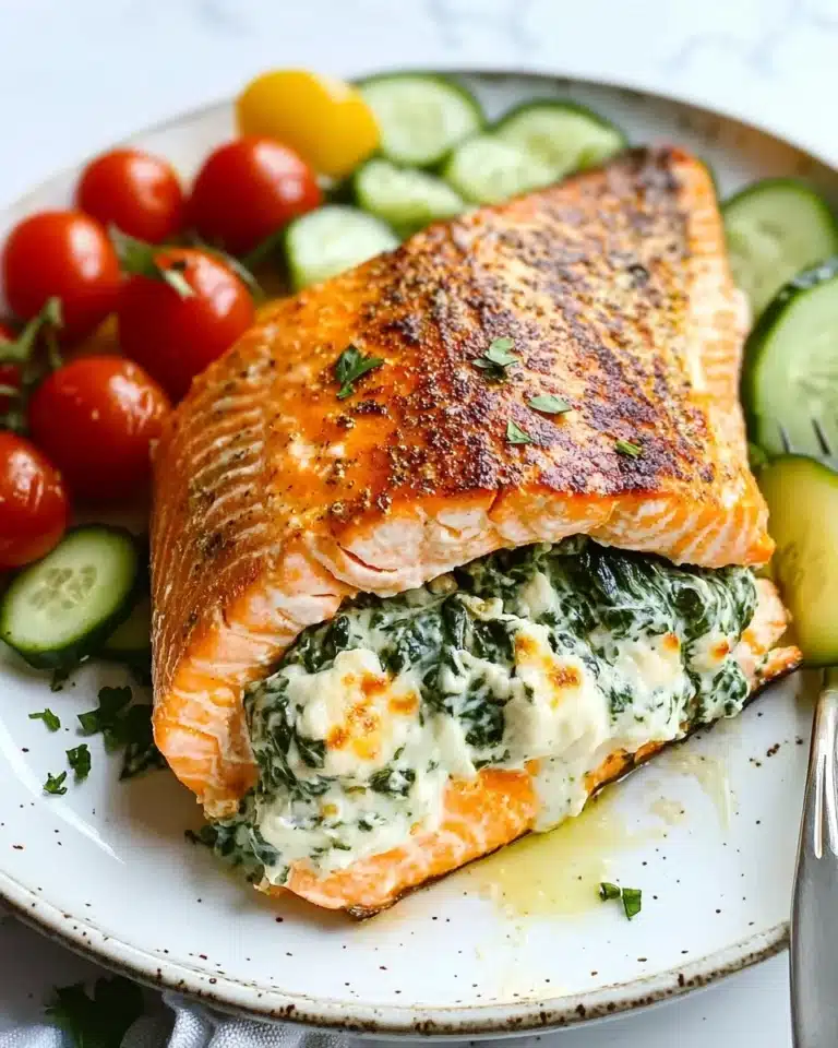 Spinach and Feta Stuffed Salmon Recipe