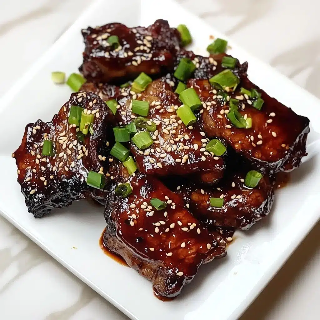 Korean Gochujang Sticky Boneless Beef Short Ribs Recipe - Recipe Image