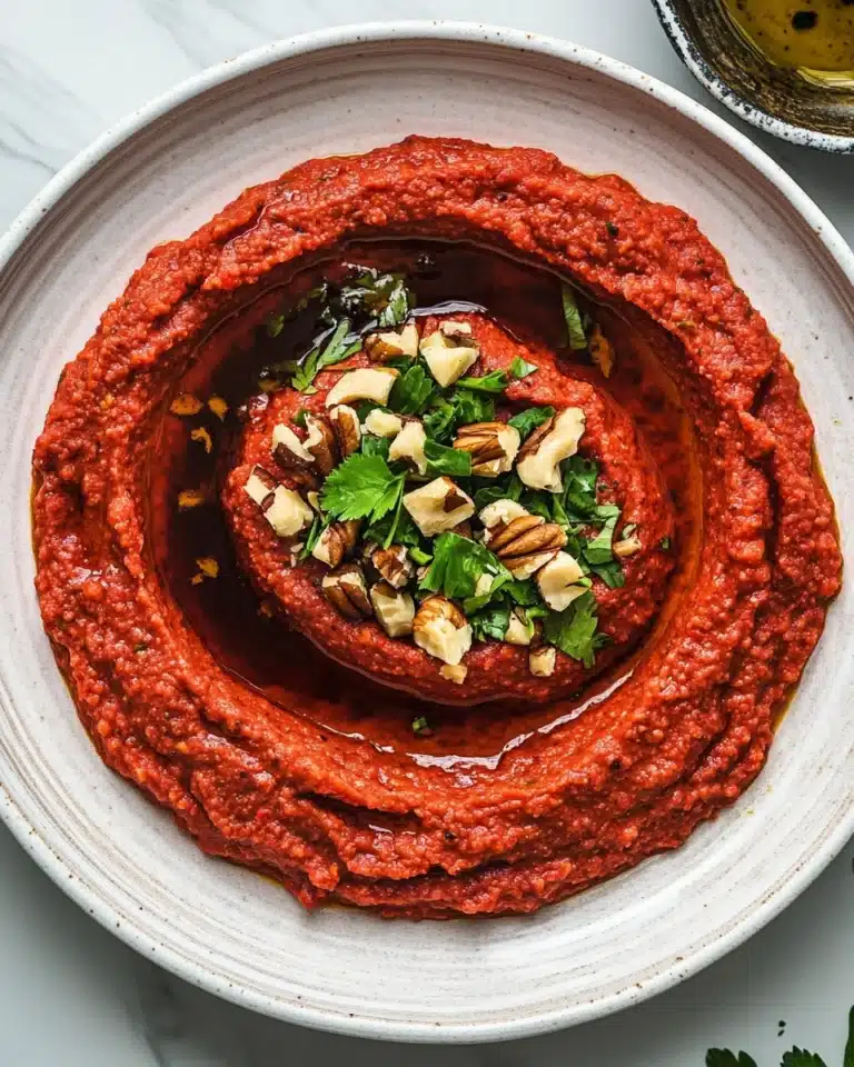 Muhammara (Syrian Roasted Red Pepper Walnut Dip) Recipe