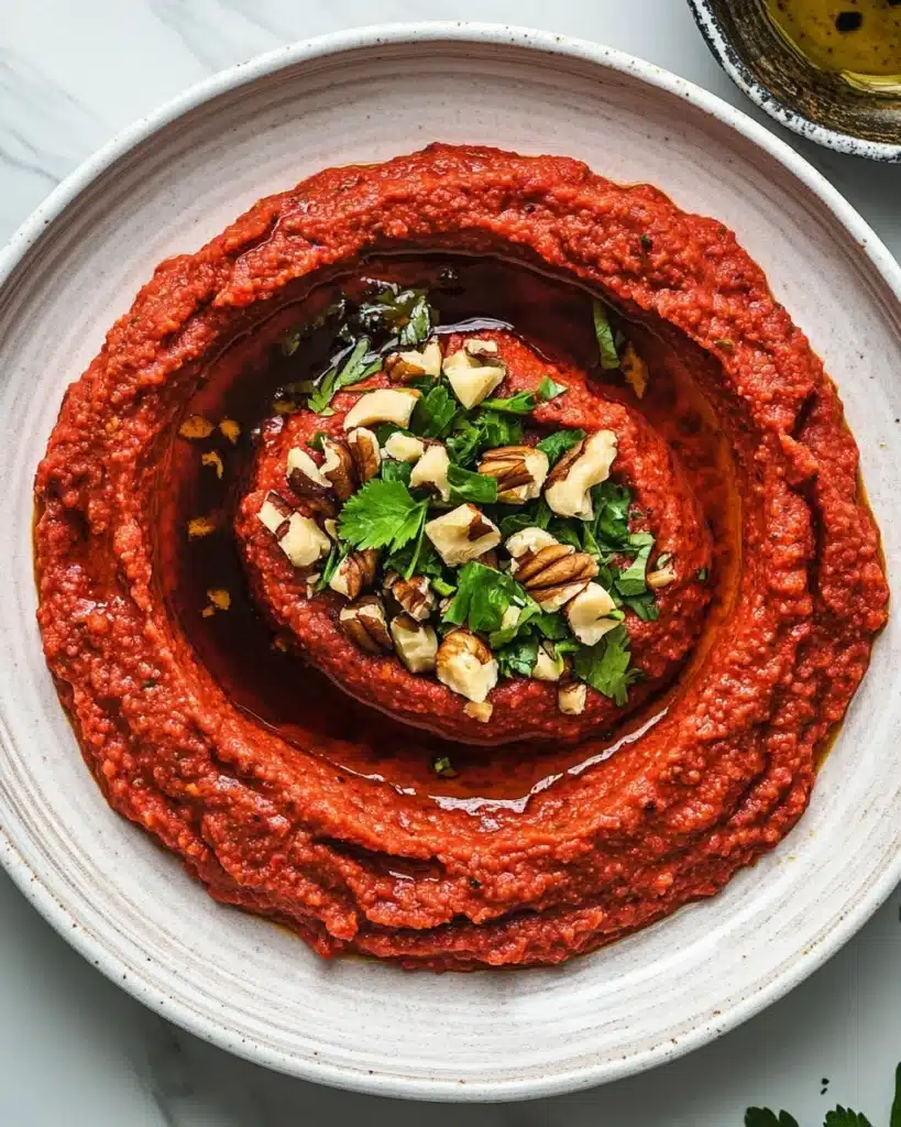 Muhammara (Syrian Roasted Red Pepper Walnut Dip) Recipe