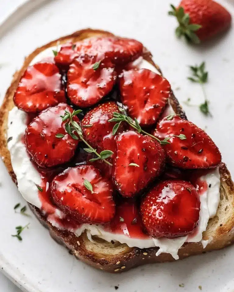 Roasted Strawberry Whipped Ricotta Toast Recipe