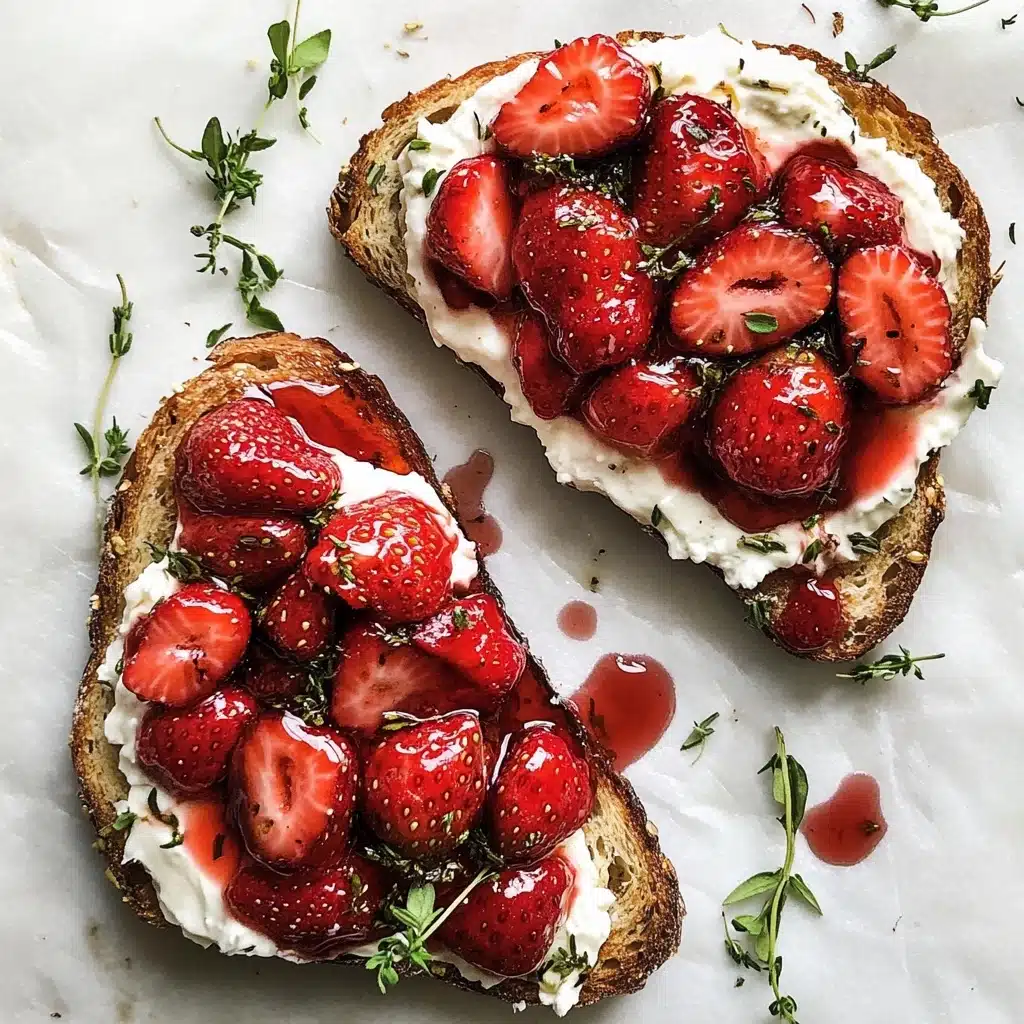 Roasted Strawberry Whipped Ricotta Toast Recipe - Recipe Image