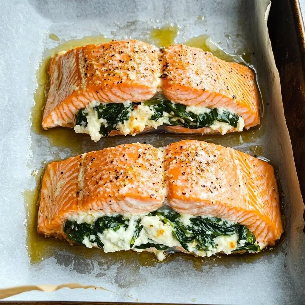 Spinach and Feta Stuffed Salmon Recipe - Recipe Image