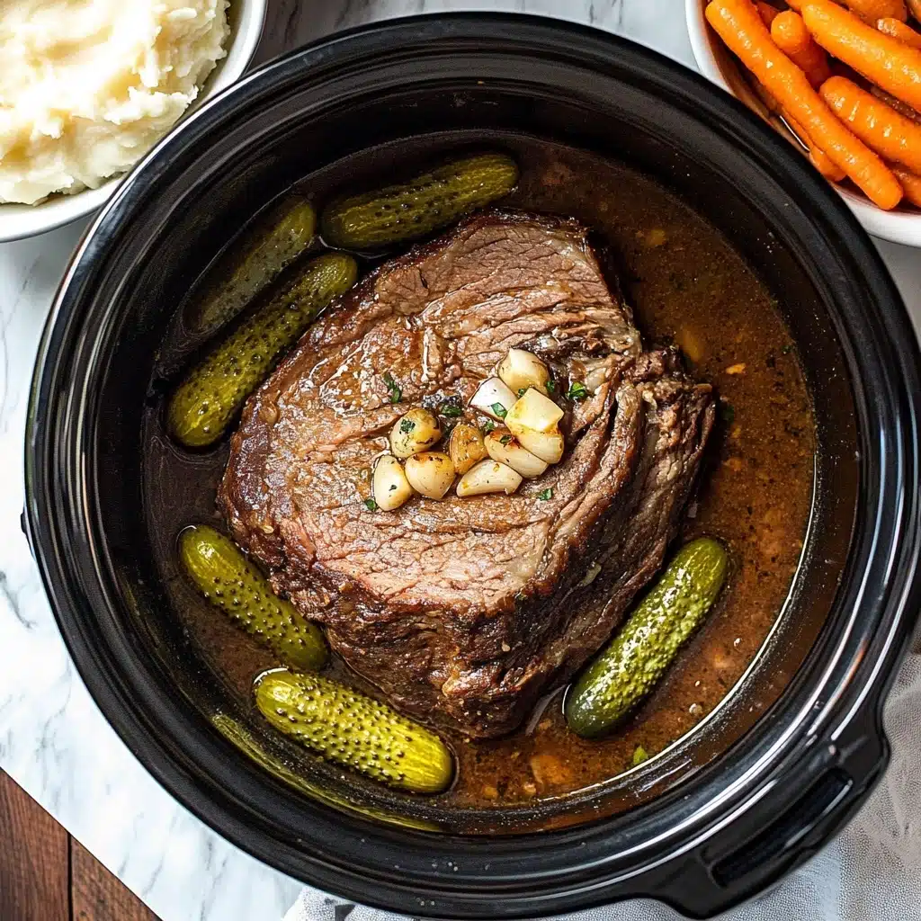 Slow Cooker Dill Pickle Pot Roast Recipe - Recipe Image