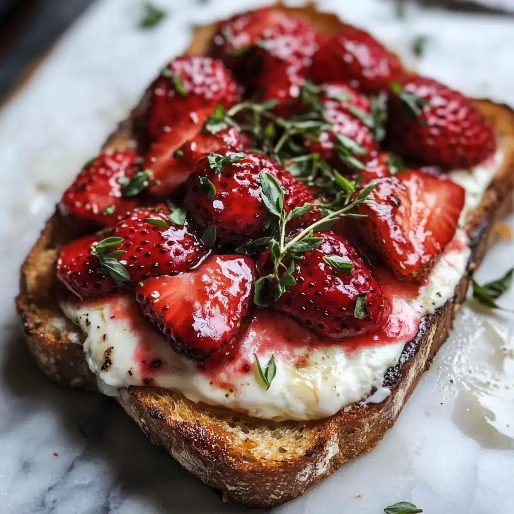 Roasted Strawberry Whipped Ricotta Toast Recipe - Recipe Image