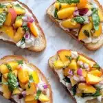 Peach Bruschetta with Goat Cheese and Honey Recipe