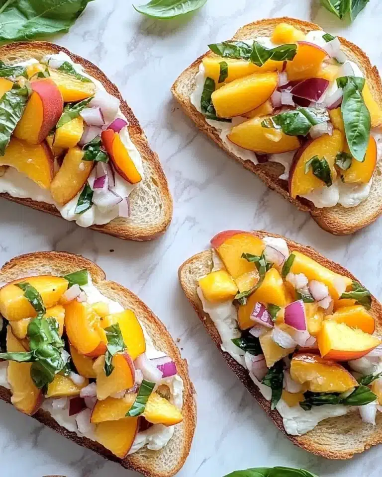 Peach Bruschetta with Goat Cheese and Honey Recipe