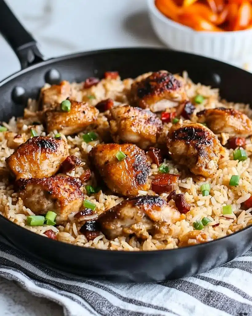 One Pot Caribbean Jerk Chicken & Rice Recipe