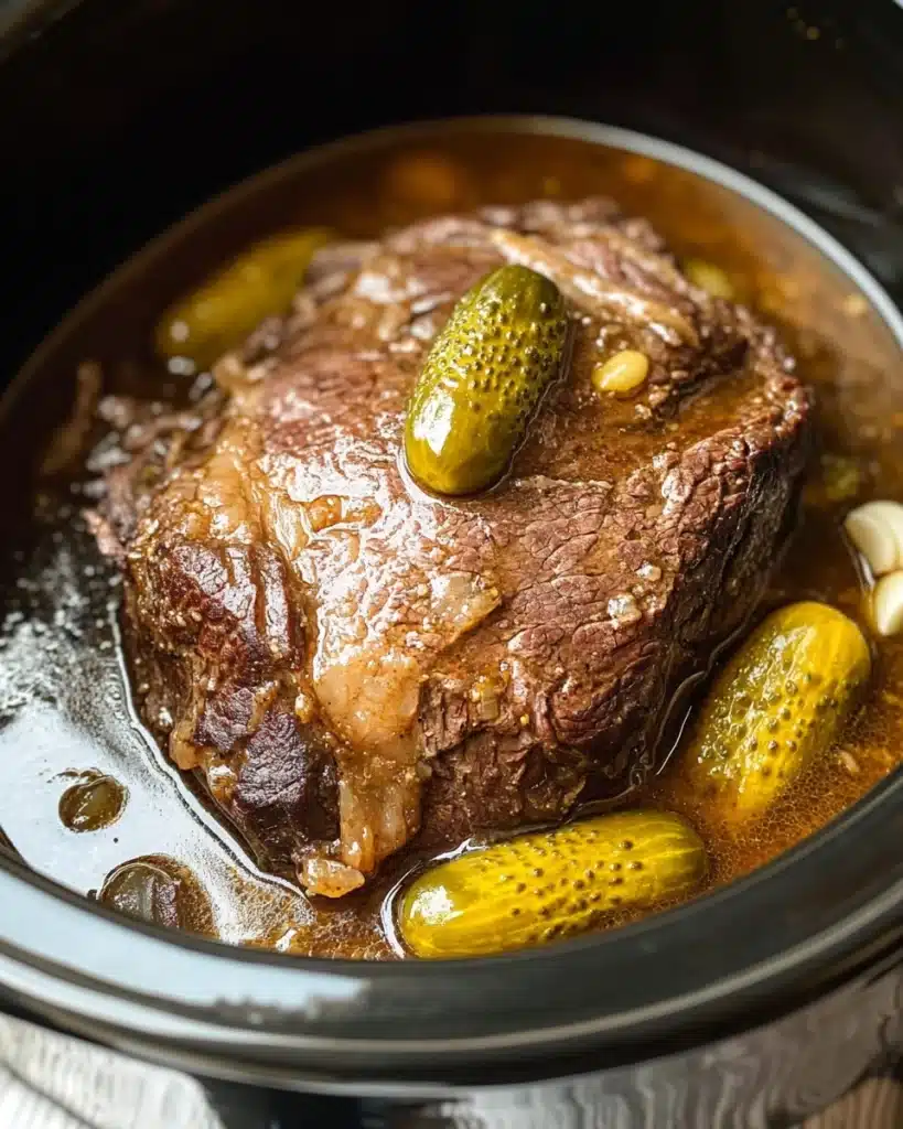 Slow Cooker Dill Pickle Pot Roast Recipe