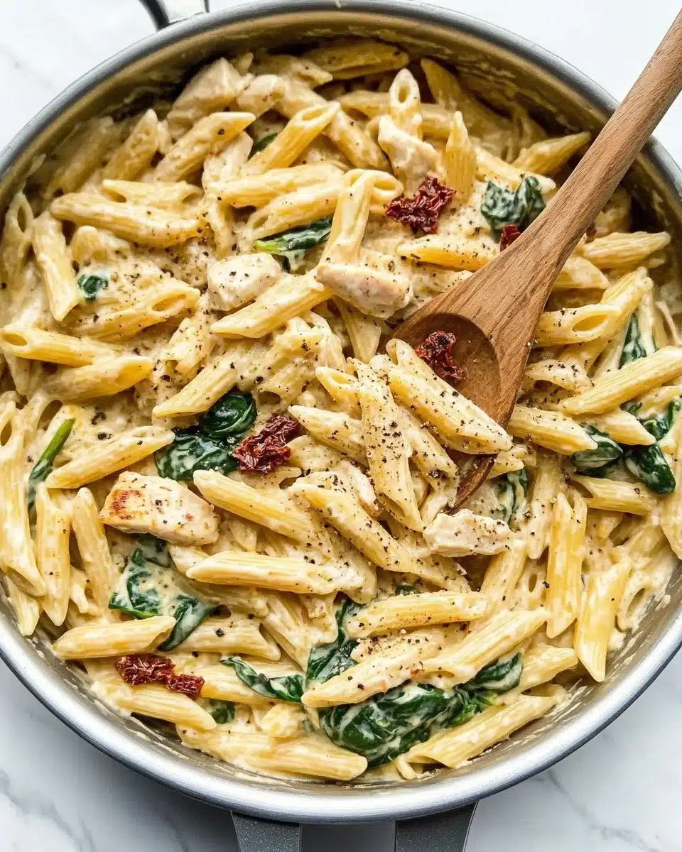 One Pot Creamy Pesto Chicken Pasta Recipe