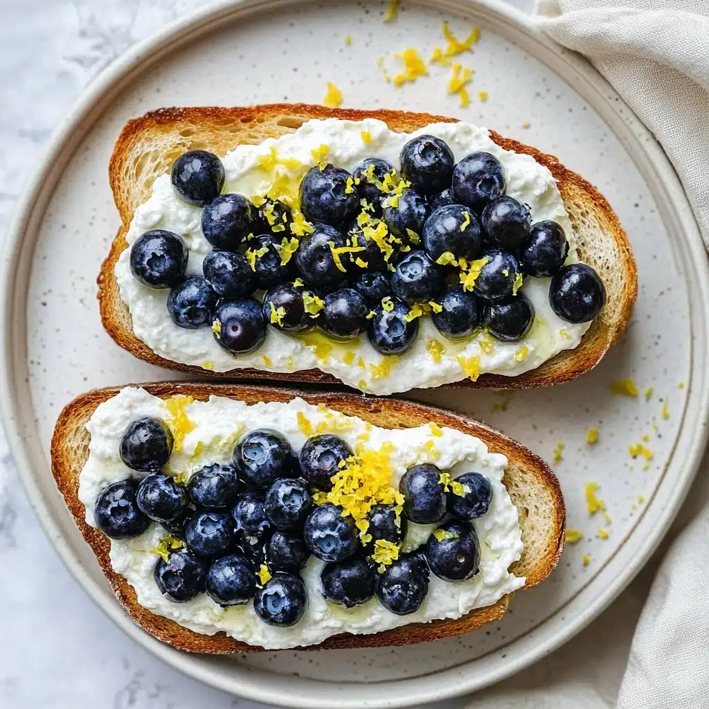 Lemon Blueberry Ricotta Toast With Honey Recipe - Recipe Image